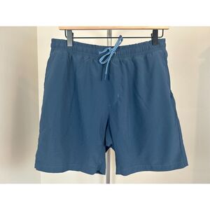 Faherty Shorelite Trunk Shorts Mens M Blue Swim Quick Dry Recycled Storm